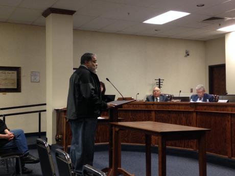 Floyd Cryder provides feedback on the county's voting centers. (LIVE! Photo/Chelsea Reinhard)