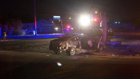 Crash at 19th Street and Marx on August 9, 2014. (LIVE! Photo/John Basquez)