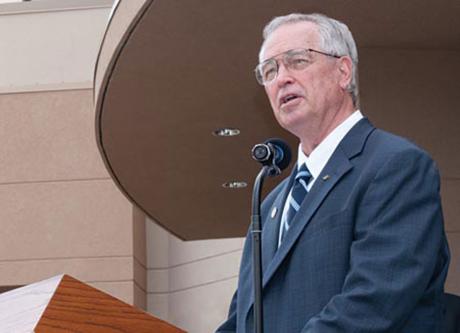 Kenneth Dierschke announces the grand opening of the new Texas Farm Bureau conference center in Waco in 2010. (Contributed/Texas Farm Bureau)
