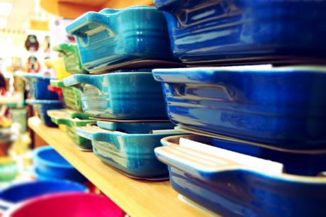 Baking dishes in all shapes, sizes and colors are available at Sugarbaker's Kitchen Emporium. (LIVE! Photo by Chelsea Schmid)