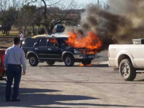 A Ford Expedition caught fire, but the occupants fled the scene. (Contrinuted photo)
