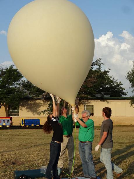 Students and teachers prepare to launch the Eagle II space probe on Friday at EHS. (Contributed Photo/Space Cowboys)