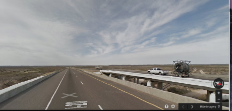 The approximate location of the fatal TDCJ bus crash. (Google Street View)