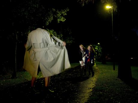 There is a flasher on the loose. 