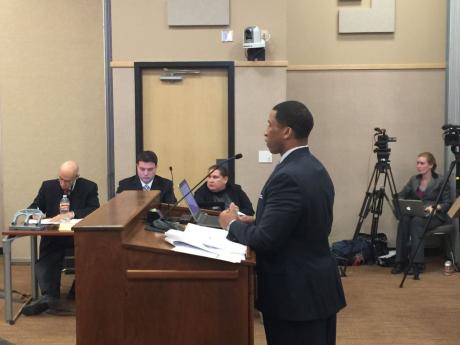 City Director of Planning Patrick Howard defends his ruling to allow the sand depot. (LIVE! Photo/Joe Hyde)