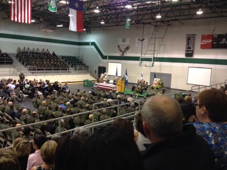 The memorial service for Border Patrol Agent Tyler R. Robledo. (Contributed photo)
