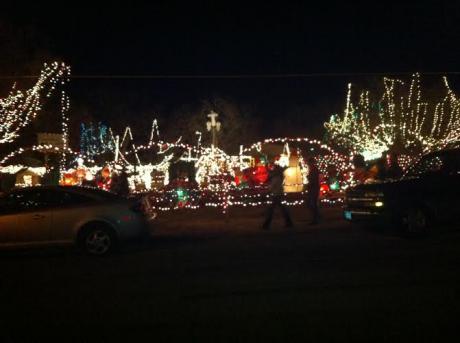 The Campos family decorates the lot next door to their home for the community (LIVE! photo by Lauren Lopez)