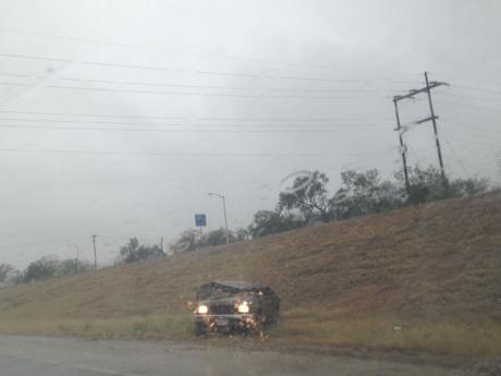 Rollover crash on Houston-Harte on Nov. 4, 2014. (LIVE! Photo/Chelsea Schmid)