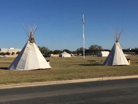Tepees setup on the parade grounds at Ft. Concho.  Live Photo Yantis Green