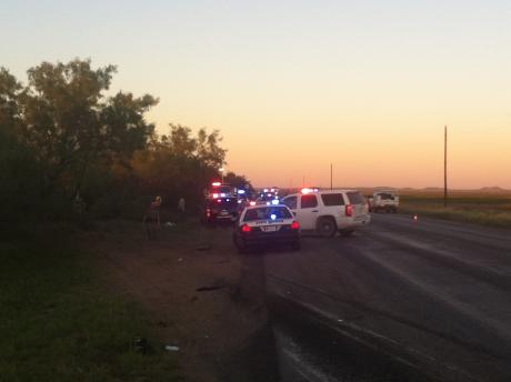 Ford Mustang and 18-wheeler crash near Irion County line on Oct. 3, 2014. (LIVE! Photo/Matt McDaniel)