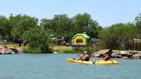 Kayaking on Lake Nasworthy in San Angelo, Texas.