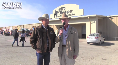 Kermit Wendland talks to Ed Blackburn about how the rodeo operations are going in 2014. (LIVE! Photo/Ed Blackburn)