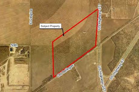 A satellite map of the proposed location of the large frac sand facility. (Screen shot from COSA agenda packet on Jan. 20, 2014)