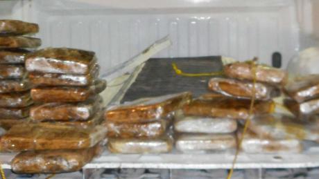 38 packages of marijuana hidden under the bed of a 2002 Ford F-150 pickup on Mar. 6, 2015. (Contributed/CBP)