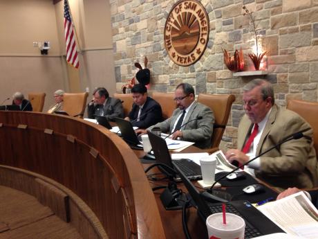 Accusations of Marty Self's ineligibility to sit on City Council flew through Tuesday's meeting. Self is in the forefront, first on right. (LIVE! Photo by Joe Hyde)