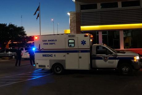 San Angelo Fire Deptartment's Medic 1 was called to the scene to treat an apparent victim of assault. (LIVE! Photo/John Basquez)