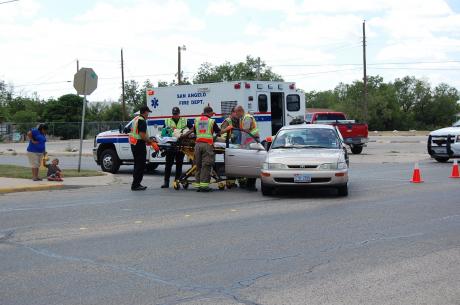 Crash on MLK and 11th St. on July 10, 2014. (LIVE! Photo/Joe Hyde)