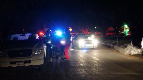 The scene of the hit-and-run just after 6 a.m. Sunday morning, on Westwood Dr. (LIVE! Photo/John Basquez)