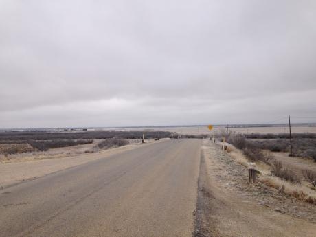 View from the top of Twin Buttes dam overlooking closed airport. (LIVE! photo by Joe Hyde)