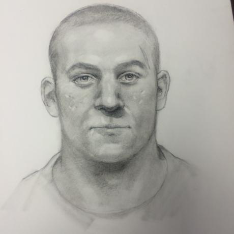 Sheriff's investigators are seeking information on the man depicted in this sketch as a person of interest in the unsolved 2010 death investigation of Brian Plunkett. (Image/TGCSO)