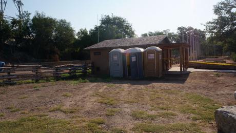 Port-a-potties at the Bosque. (LIVE! Photo/John Basquez)