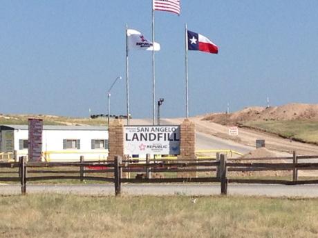 The Republic Services sign at the San Angelo landfill. (LIVE! Photo/Joe Hyde)