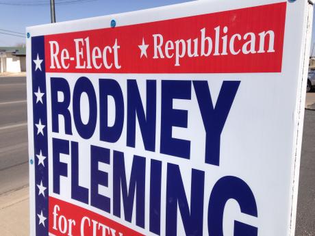 The sign that Bill Richardson complained about yesterday in San Angelo. (LIVE! Photo/Joe Hyde)