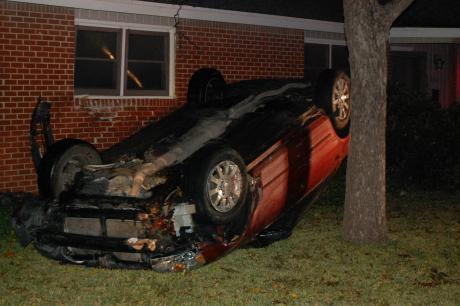 Rollover on the 2300 Blk of W. Ave. N at approximately 2 a.m. (LIVE! Photo/John Basquez)