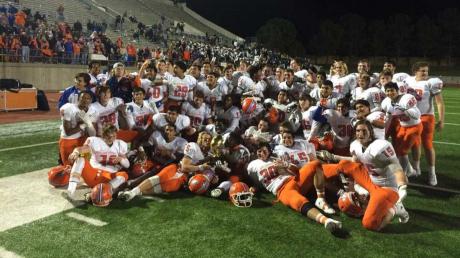 The 2014 San Angelo Central varsity football team last week after defeating Odessa Permian to win outright the district championship. (Contributed via @sanangelobobcat on Twitter)