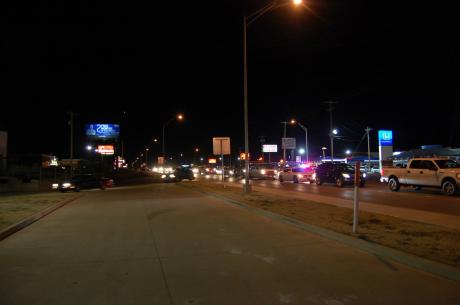 Traffic on Sherwood Way was backed-up one-quarter mile both ways Saturday from 7 p.m. until 8 p.m. around the Sunset Dr. intersection. (LIVE! Photo/John Basquez)