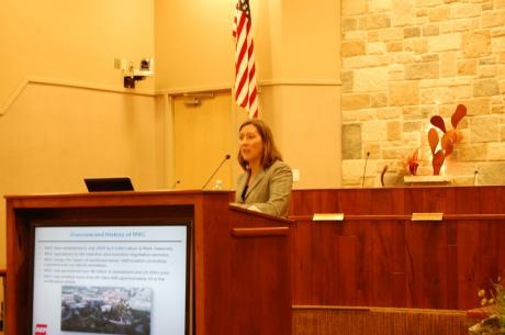 McCallum Sweeney's Lindsey Myers explains the certifying process for San Angelo's Industrial Park land on September 3, 2014. (LIVE! Photo/Joe Hyde)