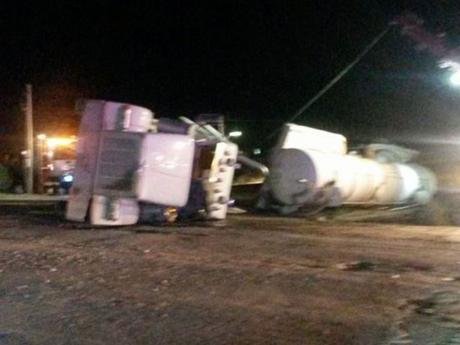 The truck after the collision. (Contributed Photo/Chris Peevy)