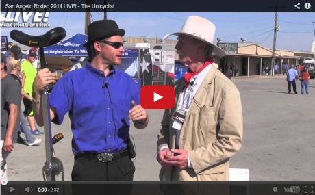 VIDEO: Ed Blackburn interviews Ed Henry the Unicycle Man on the San Angelo Stock Show and Rodeo 2014 fairgrounds. (LIVE! Photo/Ed Blackburn)