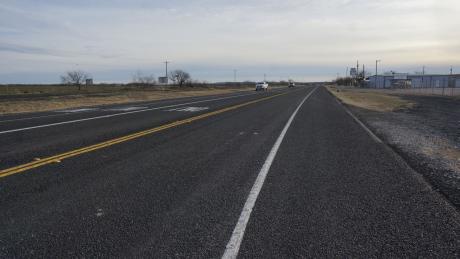 U.S. 277 pavement as seen near the intersection of FM 584, looking south on Jan. 24, 2015. (LIVE! Photo/Joe Hyde)
