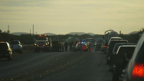 Trailer fire on U.S. 67 near the Irion County line on Sept. 3, 2014 (LIVE! Photo/John Basquez)
