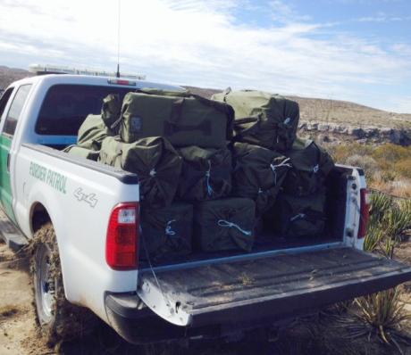 A pickup full of pot seized by border patrol agents on Jan. 16, 2015. (Contributed CBP)