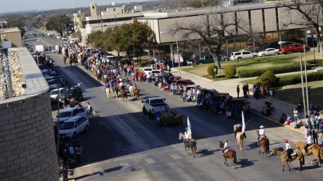 The rooftop view of the parade from Tom Green County Library