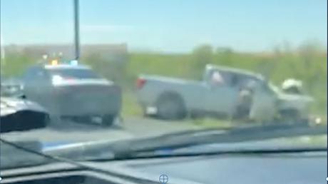 A screen shot from another video of the crash scene. (Contributed by a reader)