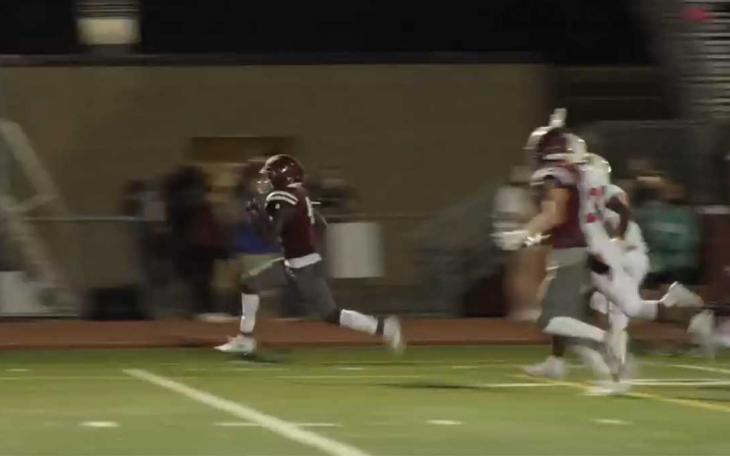 A&amp;M Consolidated #4 Jaylon Walter runs from the 18 and carries the ball into the end zone for a touchdown. (LIVE! Photo/Video Capture)