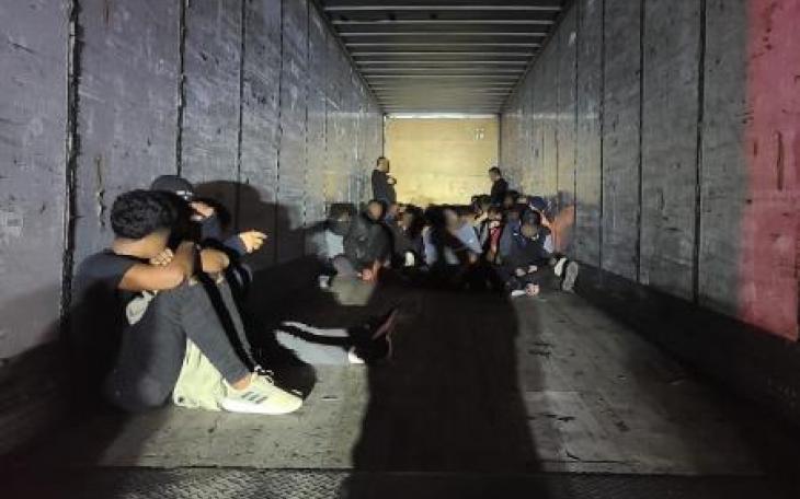 Illegal Immigrants Inside Trailer. (CONTRIBUTED/CBP)