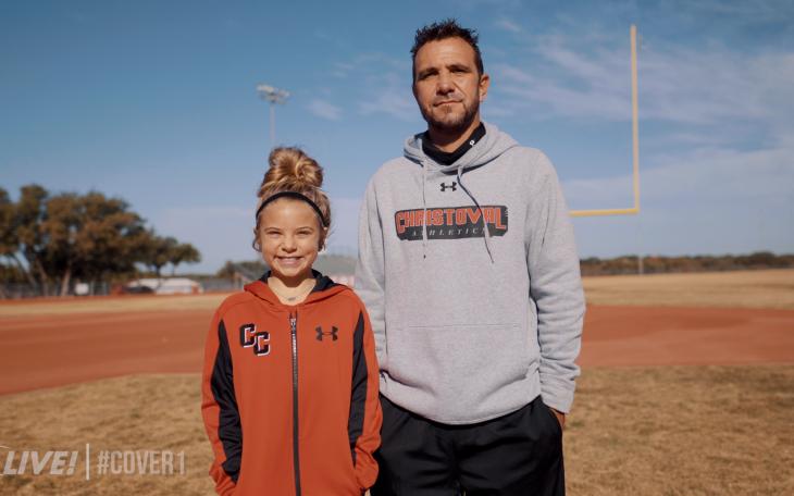 Berkley Otho and Christoval head coach Casey Otho