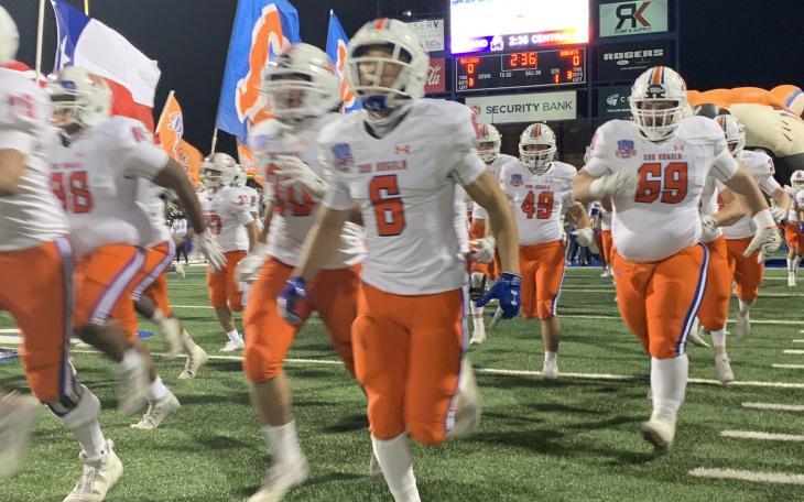 The San Angelo Central Bobcats take the field at Grande Communications Stadium to take on Midland on Nov. 7, 2020. (LIVE! Photo/Ryan Chadwick)