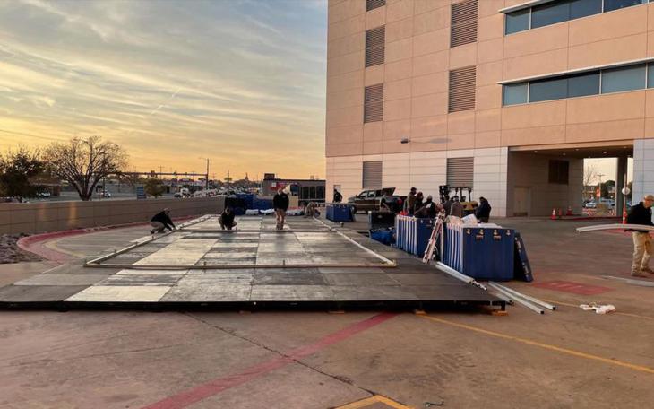 Midland Memorial Sets Ups FEMA Tents
