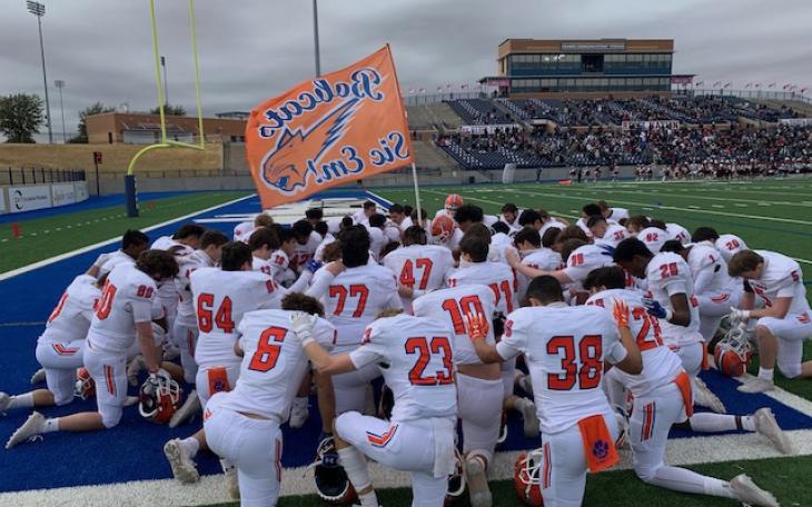 The San Angelo Central Bobcats prepare to face Midland Lee at Grande Communications Stadium on Nov. 27, 2020