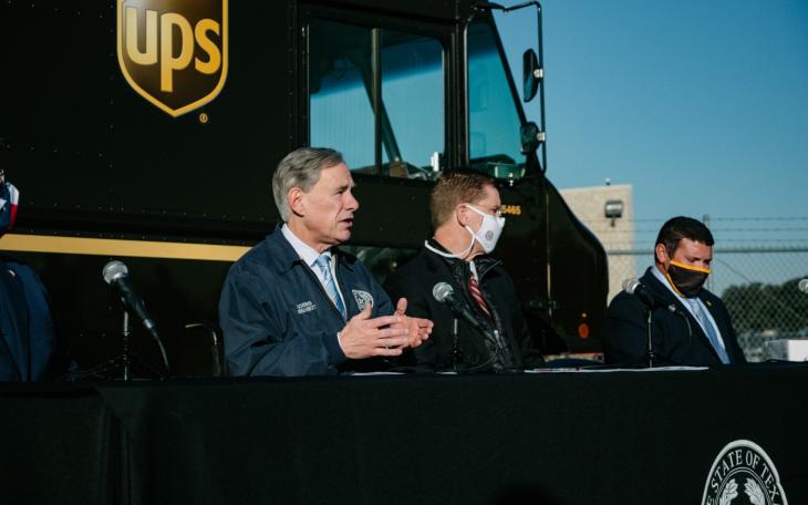 Gov. Abbott Praises UPS for Delivering Vaccine (Contributed/gov.texas.gov)
