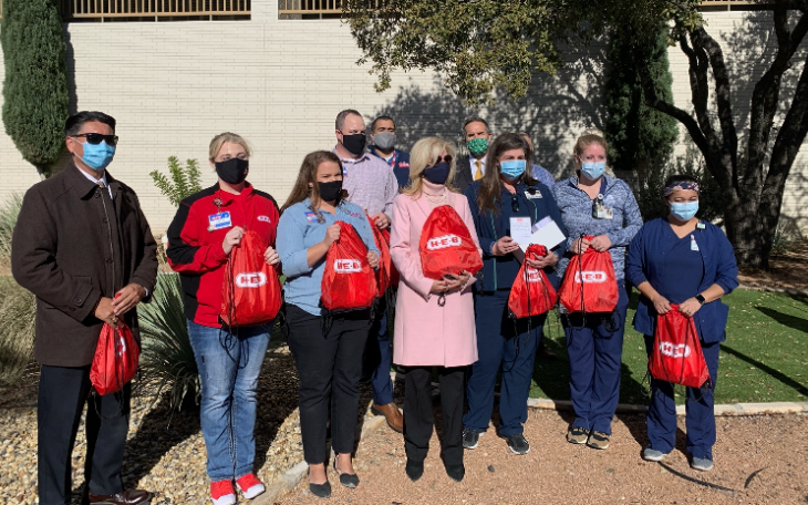 Unloading 850 Goodie Bags from H-E-B