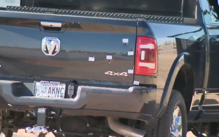 Dodge Filled with Bullet Holes