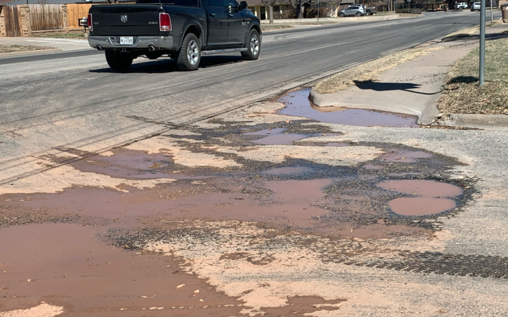 Damaged Road on College Hills