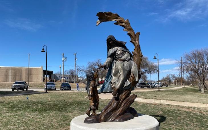 The Lady in Blue Statue in San Angelo, TX (LIVE! Photo/Yantis Green)