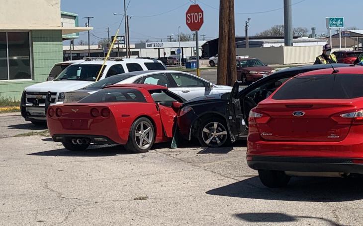 Corvette Mangled in Used Car Lot Crash (LIVE! Photo/Matt Trammell)